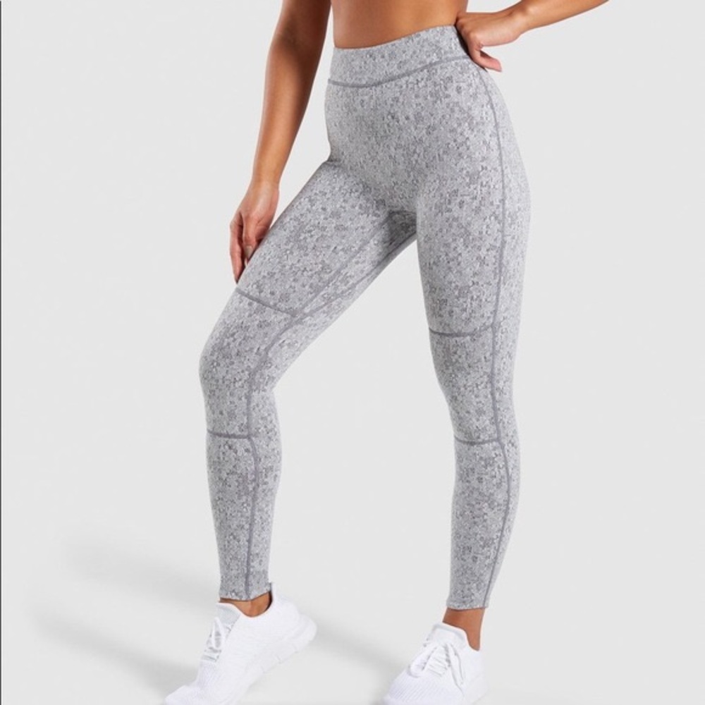 Gymshark Fleur Texture Grey Leggings